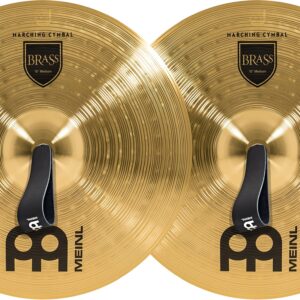 Meinl 18” Marching Cymbal Pair with Straps - Brass Alloy Traditional Finish - Made In Germany, 2-YEAR WARRANTY (MA-BR-18M)