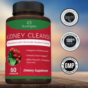 Premium Kidney Cleanse Supplement – Powerful Kidney Support Formula with Cranberry Extract Helps Support Healthy Kidneys & Urinary Tract Support– 60 Vegetarian Capsules