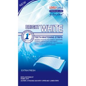 Lovely Smile Premium Line Teeth Whitening Strips - Enamel Safe - White Teeth in 1 Hour - No Slip and No Sensitivity - Dental Whitener Kit by Ray of Smile (28 Strips/Mint)