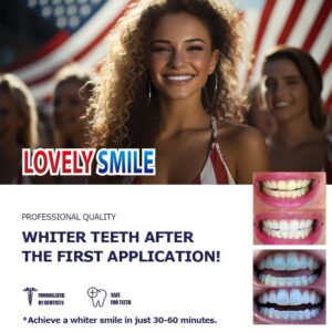 Lovely Smile Premium Line Teeth Whitening Strips - Enamel Safe - White Teeth in 1 Hour - No Slip and No Sensitivity - Dental Whitener Kit by Ray of Smile (28 Strips/Mint)