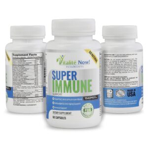 Super Wellness Immune Booster - Quercetin Immunity Support, 25 Vitamins, Herbs, Superfoods, Mushrooms - Vitamins C & E - Selenium - Turmeric - Immune Defense Supplement - 60 Capsules