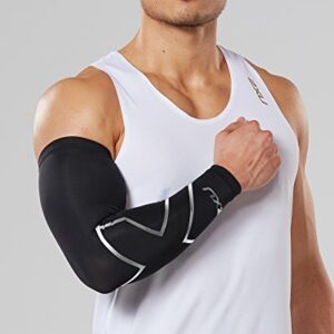 2XU Compression Single Arm Guard, Black/Silver, Large