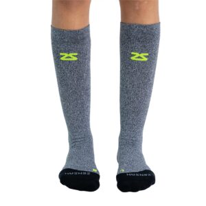 zensah standard tech+ compression socks, heather grey, medium (men's 7-9.5, women's 8.5-11)