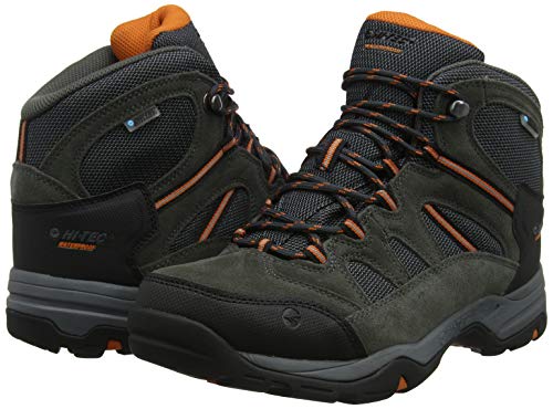 HI-TEC Men's Wide Fit Bandera II Water Proof Mens Boots in Charcoal/Graphite/Burnt Orange in Size UK 8 (EU 42/US 9)