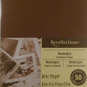 Recollections Nostalgia Cardstock Paper, 8.5" X 11" - 50 Sheets, 5 Colors