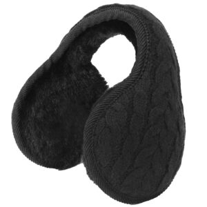 metog unisex foldable ear warmers knits winter earmuffs black