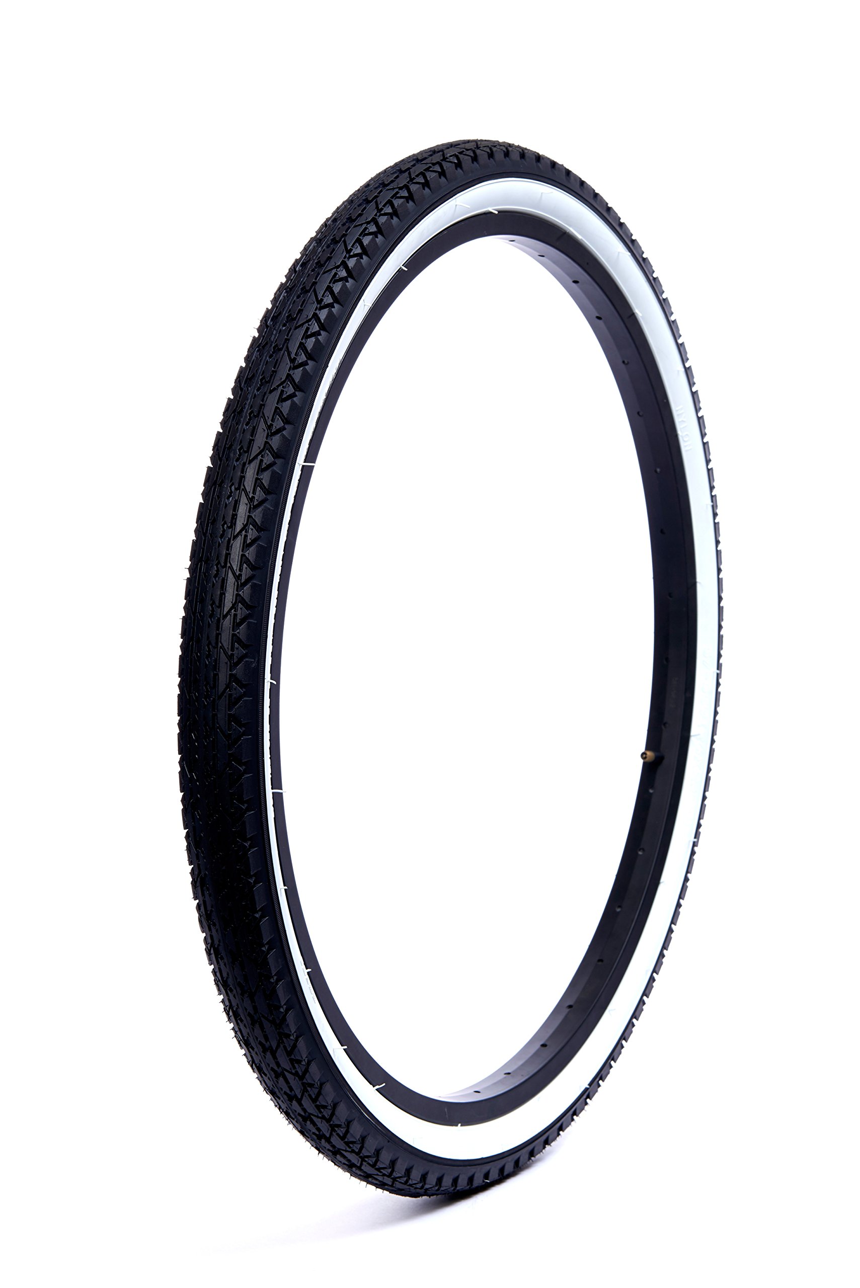 Wanda Beach Cruiser Tire, Black with White Wall, 26" One Size