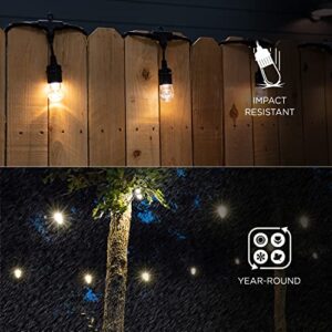 Enbrighten Classic Warm White String Lights, 48ft Black Cord, 24 Shatterproof Acrylic Bulbs, Weatherproof, Outdoor String Lights, 31664