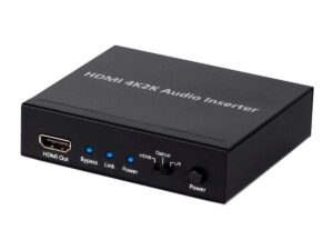 monoprice 113347 blackbirdtm 4k series hdmi audio inserter, black 2.3 x 7 x 9.5