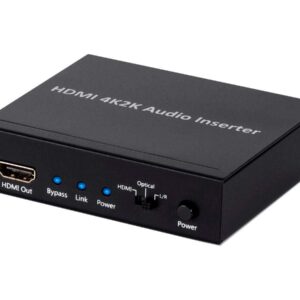 Monoprice 113347 BlackbirdTM 4K Series HDMI Audio Inserter, Black 2.3 x 7 x 9.5