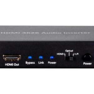 Monoprice 113347 BlackbirdTM 4K Series HDMI Audio Inserter, Black 2.3 x 7 x 9.5