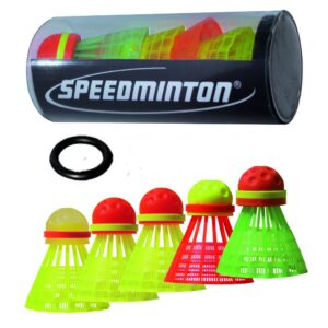 Speedminton Mix 5pk Speeder Tube - incl. 5 different Birdies for Speed ​​Badminton/ Crossminton for Outdoor Games (SM03-100-5)