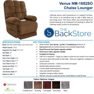 Windermere Burton NM1650 Power Lift Chair Recliner Infinite Position with Trendelenburg by Mega Motion - NutMeg