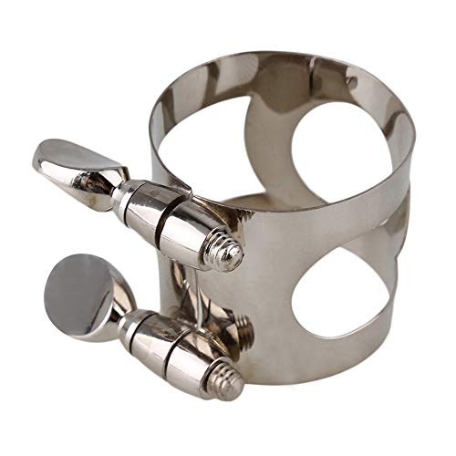 Yibuy Clarinet Ligature Silver Clarinet Mouthpiece Ligature with Adjustable Screws