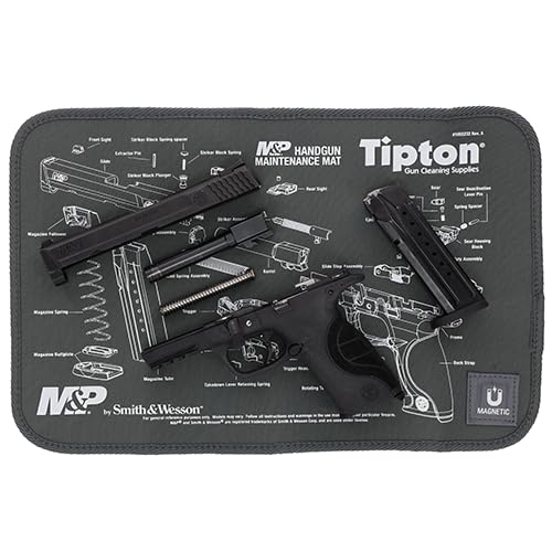 Tipton Maintenance Mat with Smith and Wesson M&P Schematic for Pistol Cleaning and Easy Part Identification