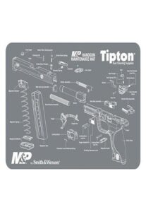 tipton maintenance mat with smith and wesson m&p schematic for pistol cleaning and easy part identification