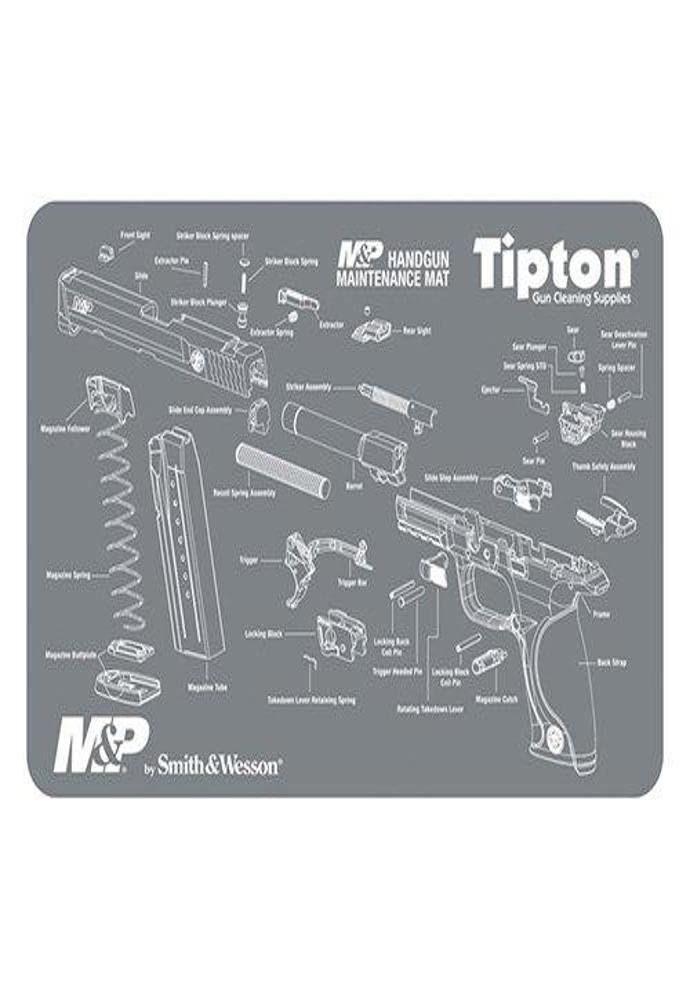 Tipton Maintenance Mat with Smith and Wesson M&P Schematic for Pistol Cleaning and Easy Part Identification