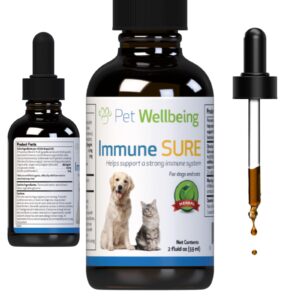 pet wellbeing immune sure for cats - vet-formulated - immune system support & protection - natural herbal supplement 2 oz (59 ml)