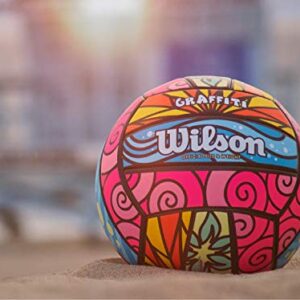 Wilson Sporting Goods Graffiti Volleyball- Pink/Blue/Yellow,1 Pack - OS,WTH46341B