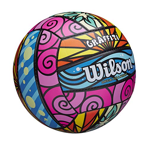 Wilson Sporting Goods Graffiti Volleyball- Pink/Blue/Yellow,1 Pack - OS,WTH46341B