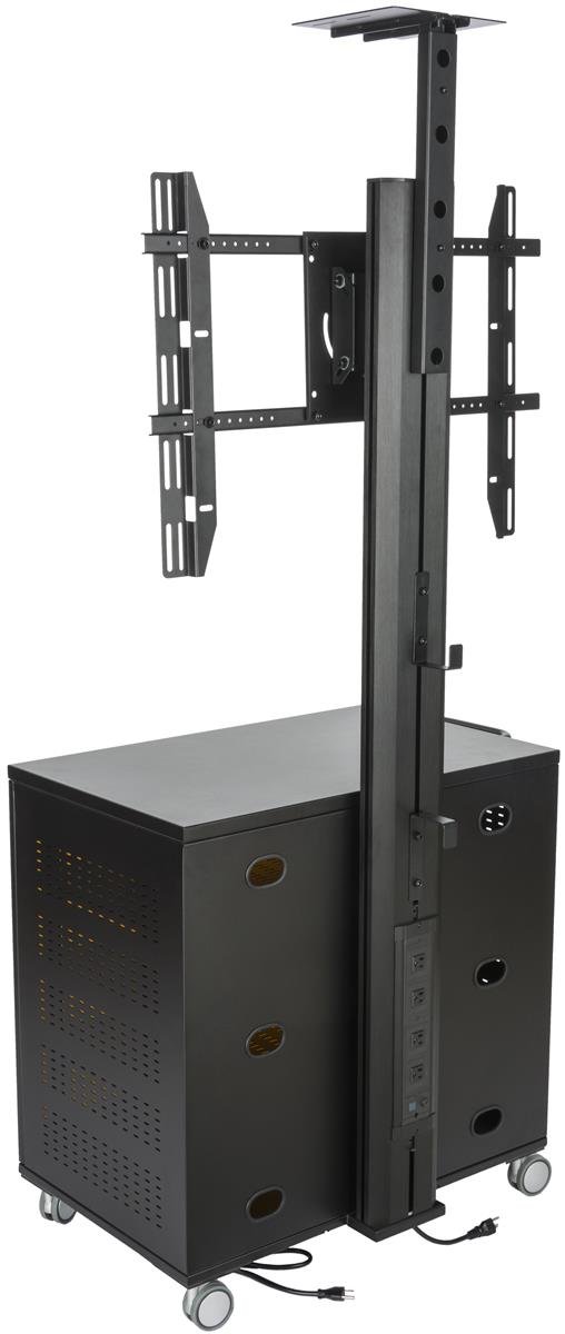 Displays2go LPGP36AV7 Portable TV Stand with Locking Storage Cabinet, 30-84 Inch VESA Mount