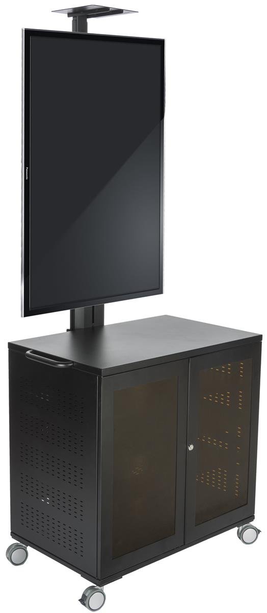 Displays2go LPGP36AV7 Portable TV Stand with Locking Storage Cabinet, 30-84 Inch VESA Mount