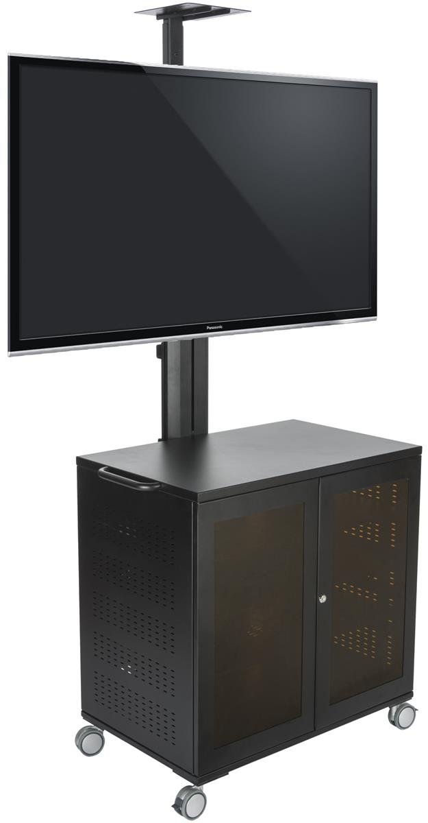 Displays2go LPGP36AV7 Portable TV Stand with Locking Storage Cabinet, 30-84 Inch VESA Mount