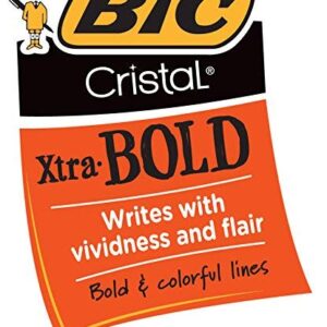 Bic Cristal Xtra Bold Stick Ballpoint Pens Combo Set: Set Includes 72 Pens ( Assorted Fashion Colors: Black, Blue, Green, Red, Purple, Light Blue, Lime Green)