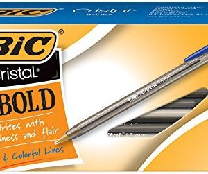 Bic Cristal Xtra Bold Stick Ballpoint Pens Combo Set: Set Includes 72 Pens ( Assorted Fashion Colors: Black, Blue, Green, Red, Purple, Light Blue, Lime Green)