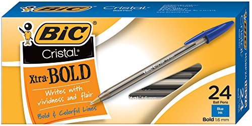 Bic Cristal Xtra Bold Stick Ballpoint Pens Combo Set: Set Includes 72 Pens ( Assorted Fashion Colors: Black, Blue, Green, Red, Purple, Light Blue, Lime Green)