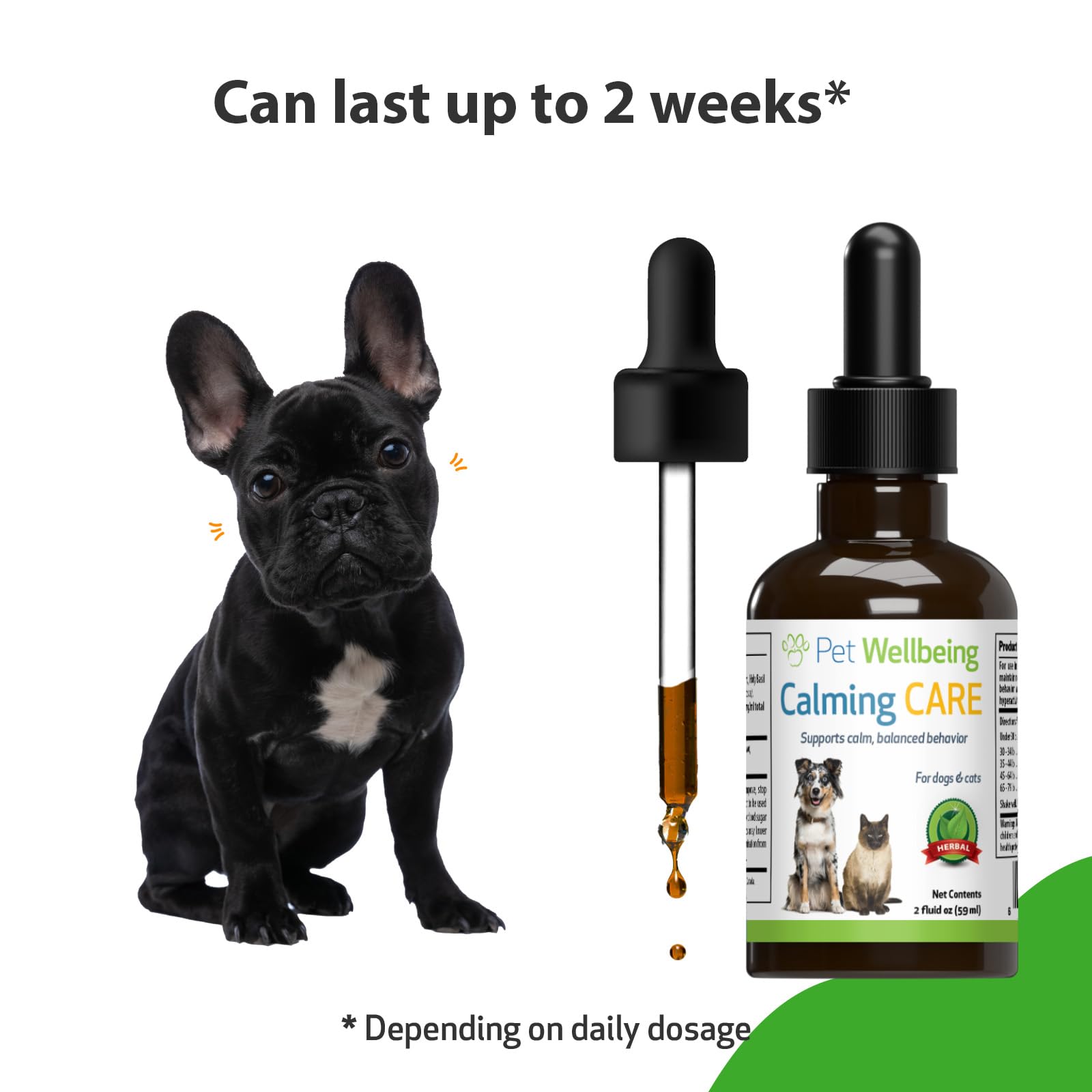 Pet Wellbeing Calming Care for Dogs - Vet-Formulated - Supports Calm & Relaxed Nervous System - Natural Herbal Supplement 2 oz (59 ml)