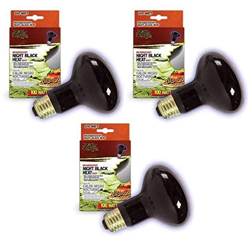 Zilla Night Black Heat Incandescent Spot Bulb, 100-Watt (3 Pack)