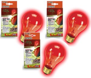 zilla incandescent bulb, night red heat, 50 watt (3 pack)