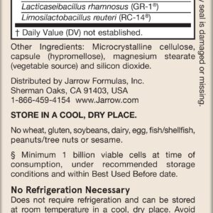 Jarrow Formulas Fem-Dophilus Probiotics 1 Billion CFU With 2 Clinically Effective Strains, Dietary Supplement for Vaginal Health and Urinary Tract Health, 60 Veggie Capsules, 60 Day Supply