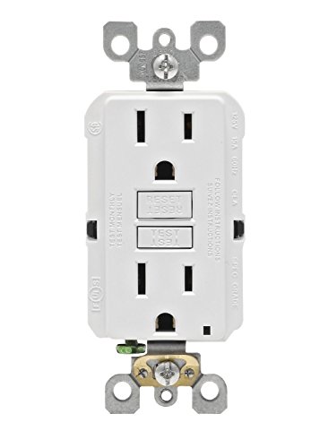 Leviton GFNT1-3W Self-Test SmartlockPro Slim GFCI Non-Tamper-Resistant Receptacle with LED Indicator, 15-Amp, 3-Pack, White