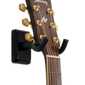 Gator Frameworks Acoustic/Electric Guitar Wall Hanger with Black Mounting Plate (GFW-GTR-HNGRBLK)