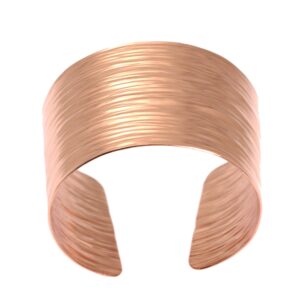 John S. Brana Copper Bark Cuff Bracelet Handmade Jewelry - 100% Uncoated Solid Copper (6.5 Inches)