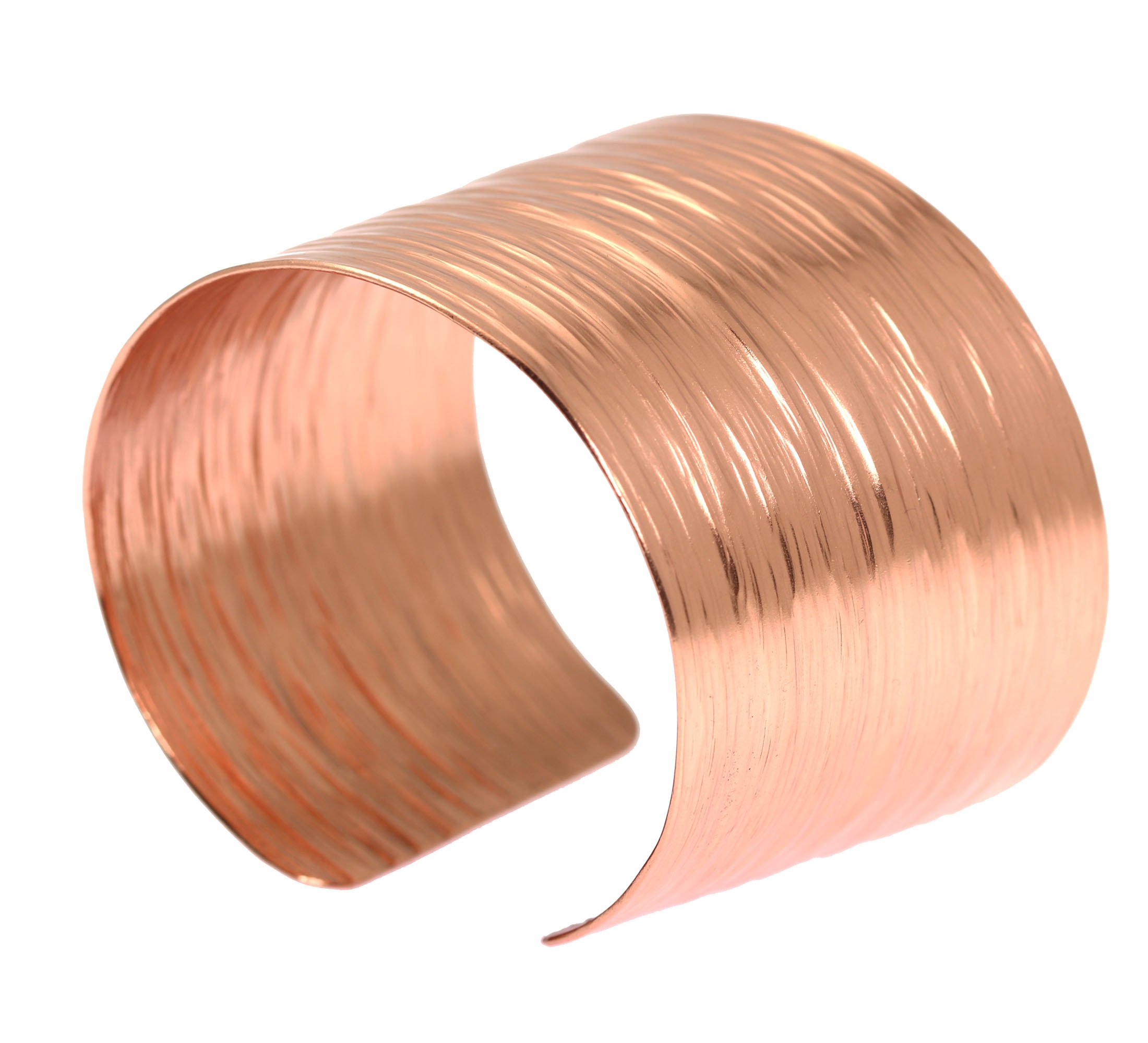 John S. Brana Copper Bark Cuff Bracelet Handmade Jewelry - 100% Uncoated Solid Copper (6.5 Inches)