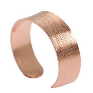 John S. Brana Chased Copper Cuff Bracelet Handmade Jewelry - 100% Solid Uncoated Copper (6.5 Inches)