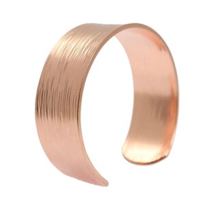 John S. Brana Chased Copper Cuff Bracelet Handmade Jewelry - 100% Solid Uncoated Copper (6.5 Inches)