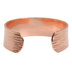 John S. Brana Chased Copper Cuff Bracelet Handmade Jewelry - 100% Solid Uncoated Copper (6.5 Inches)