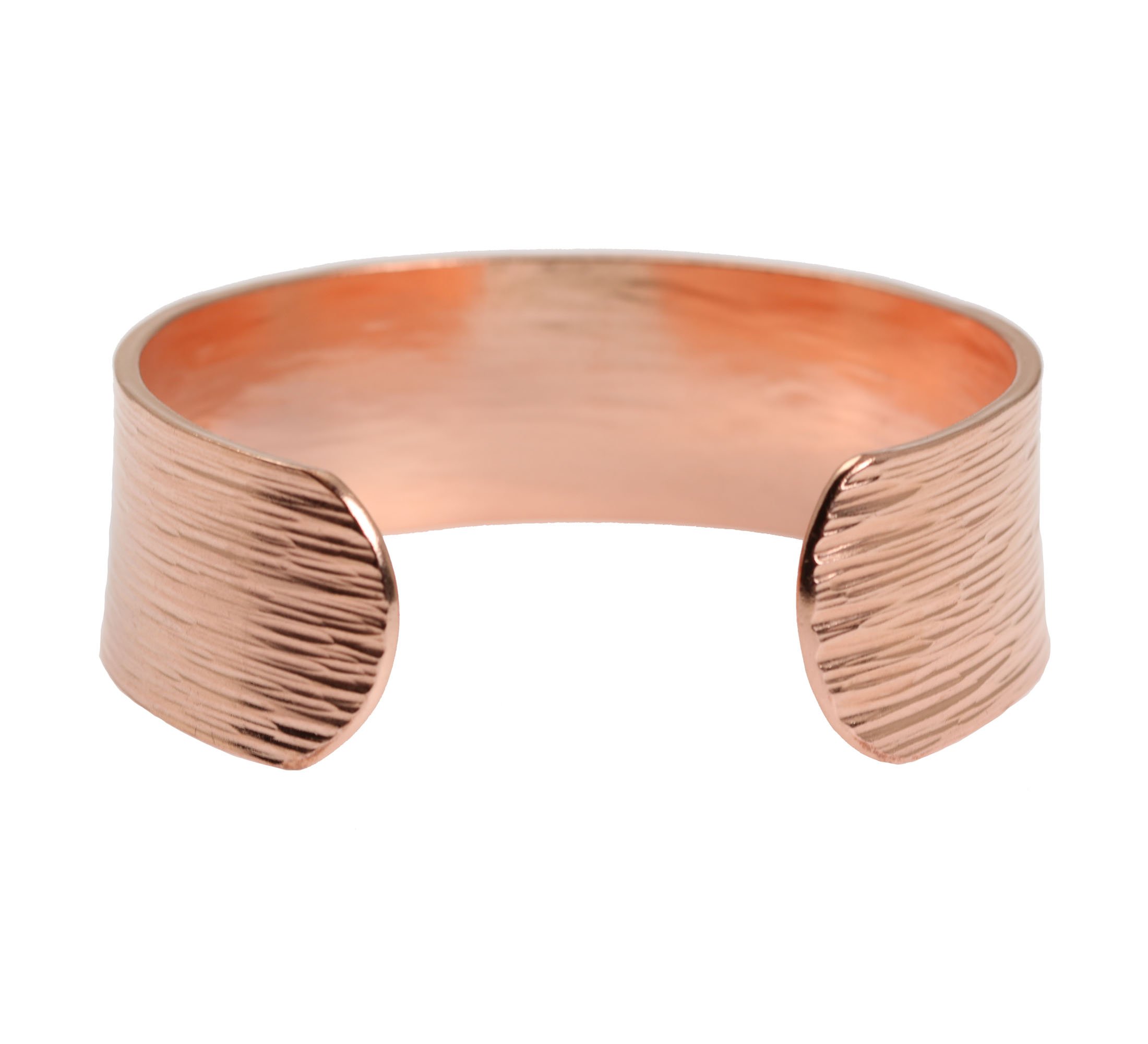 John S. Brana Chased Copper Cuff Bracelet Handmade Jewelry - 100% Solid Uncoated Copper (6.5 Inches)