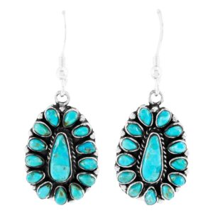 turquoise earrings in 925 sterling silver & genuine gemstones (blue turquoise)