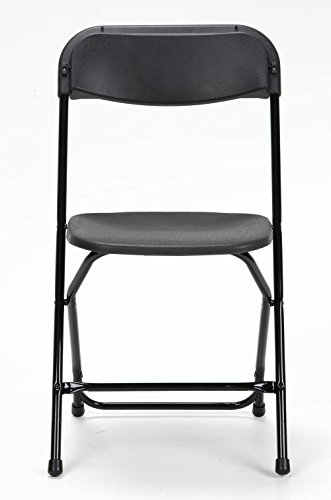 ZOWN Commercial 300 lb. Use Rate Heavy Duty, Injection Mold Banquet Folding Chair with Comfortable Contoured Back, Black, 8 Pack