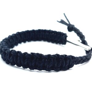 Hempnotic Jewelry Adjustable Alligator Clip Mens or Womens Black Hemp Bracelet - Handmade