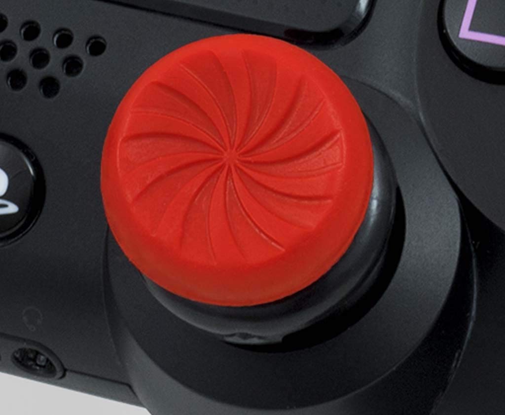 KontrolFreek FPS Freek Inferno for Playstation 4 (PS4) and Playstation 4 (PS5) Controller | Performance Thumbsticks | 2 High-Rise Concave | Red