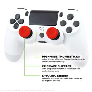 KontrolFreek FPS Freek Inferno for Playstation 4 (PS4) and Playstation 4 (PS5) Controller | Performance Thumbsticks | 2 High-Rise Concave | Red