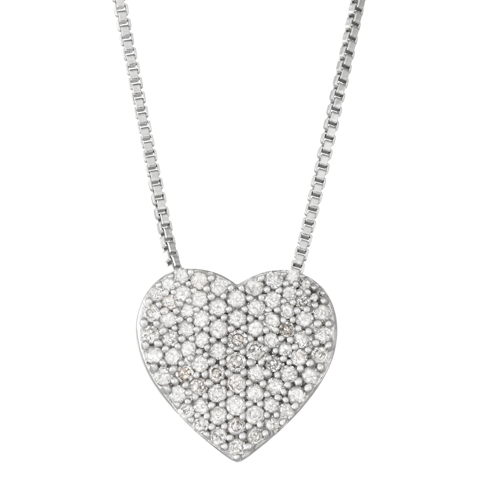 Hdiamonds Sterling Silver Diamond Heart Necklace Pendant (1/4 CTTW)