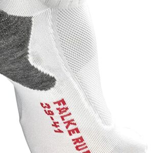 FALKE Men's RU5 Race Invisible Running Socks, No Show, Ultralight Cushion, Athletic Sock, Breathable Quick Dry, Nylon, White (White-Mix 2020), 9-10, 1 Pair