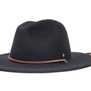 Brixton mens Field Wide Brim Felt Hat Fedora, Black, Large US